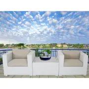 Modena 3 Piece PE Wicker Outdoor Lounge Set - White
