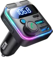 JOYROOM Bluetooth 5.3 FM Transmitter Car Adapter [Stronger Dual Mics & Black
