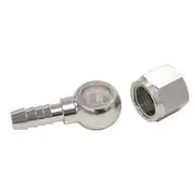 Aeroflow 90° Fuel Pump Banjo Kit - Silver, AF49-1020S