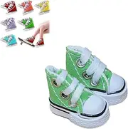 Cute Canvas Shoes Doll Shoes, Mini Finger Skateboard Shoes, Mixed Color Mini Skate Shoes Tiny Shoes for Finger Breakdance, Suitable for Desktop Decoration Ornaments Sports Enthusiasts (Green)