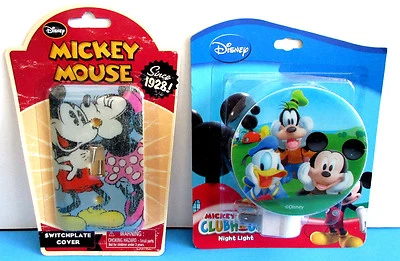 New Disney Mickey Mouse Clubhouse Night Light & Switch Plate Cover Set