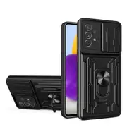 2PCS Slide Camera Shockproof Armor Case For Samsung Galaxy Note 20 Card Slot Bracket Holder Back Cover - Silver Smasung Note 20