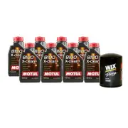 8L Motul 8100 X-CLEAN + 5W30 Wix Racing Filter Motor Oil Change Kit API SN/CF