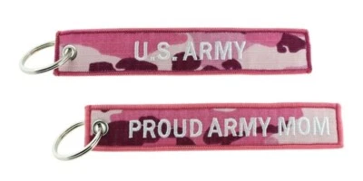 US Army Proud Mom Keychain