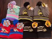 WHOLESALE LOT Kids Beanie Hat & Gloves Mittens Sets 7 Batman Paw Patrol Dinosaur