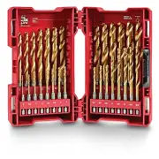 MILWAUKEE 2-13MM 1/4-HEX METRIC JOBBER DRILL BIT SET - RED-HELIX - 29 PIECE 4889