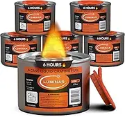 Chafing Fuel Liquid Wick Cooking Cans - Buffet Food Warmer Dish Burners - Easy Open - 6 Hour - 6 Pack