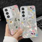 Phone Case For Samsung Galaxy S25 Ultra S24 S23 FE S22 Plus A16 A55 Flower Cover