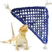 Bearded Dragon/Reptile Hammock Large-Hand Woven, Colored Blue Seagrass Hammock