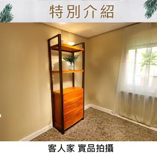 【吉迪市柚木家具】實木鐵腳工業風開放式書櫃/展示櫃 ETBC008(置物 收納 蒸氣龐克 幹練 個性 原木質感)