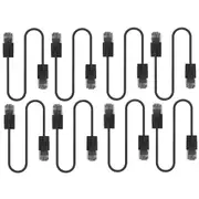 8x Cruxtec Ultra-Thin CAT6A U/UTP Ethernet Compact LAN Cable Cord 3m Black