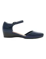 [Easy Steps] Sequel Heeled Shoes in Navy Leather
