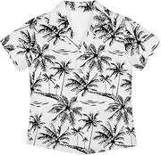 [PinUp Angel] Boys Hawaiian Shirts Short Sleeve Summer Beach Button Down Casual Aloha Luau Party Shirts for Kids