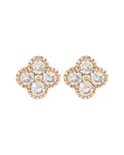 Suzy Levian 14K Rose Gold 0.70 ct. tw. Diamond Clover Studs
