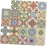 CRILSTYLEO 24Pcs Vintage Mosaic Tile Stickers Peel and Stick Backsplash Decals for Kitchen Home Decor Easy DIY Wall Renovation Durable Cover Film Design