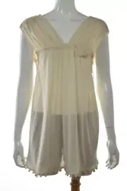 NEW BCBGMaxazria Top Size M Light Beige Solid Knit Tank Shirt Blouse Rayon