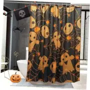 Halloween Shower Curtain, Ghost Spider Fall Shower Curtain Halloween Bathroom