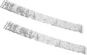 [BESPORTBLE] 2pcs Elastic Sequin Belts for Women Silver Wide Waistband Cinch Belts for Dance Performances Parties Special Events Comfortable Versatile Design