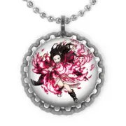1 Demon Slayer Kamado Nezuko silver bottle cap Necklace!