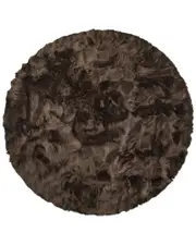 Luxe Faux Fur Arlington Machine Washable Round Faux Fur Rug
