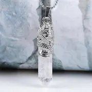 Hexagonal Natural Quartz Crystal Chakra Healing Point Pendant Necklace Jewelry Gift Clear Quartz