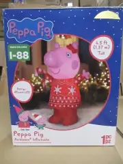 Gemmy 4.5ft Airblown Peppa Pig Christmas Inflatable Yard Decor Light Up BRANDNEW