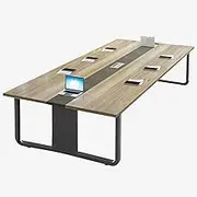 LYXWGRZD Small Rectangular Conference Table, Seminar Table with Metal Legs, 62.9" L X 31.4" W X 29.5" H Meeting Table, Training Table for Office Conference