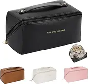 Makeup Bag, Cosmetic Bag, Large Capacity Travel Cosmetic Bag. Large Capacity with Multiple Compartments. Travel Cosmetic Bag, For Accessories and Cosmetics, Toiletries with Carry Handle (Black)