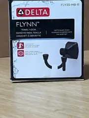 Delta Flynn Matte Black Double-Hook Wall Mount Towel Hook