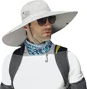[CLSQLXYJZC] Summer Sunshade Bucket Hat, Outdoor Wide Brim Sun Protection Shade Foldable Casual Breathable Beach Hat, for Fishing Hiking Camping Traveling Bush Hat (Color : Light Grey)