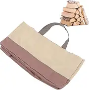 LOCADENCE Firewood Carrier Firewood Bag, 60x30x30cm Heavy Duty Waxed Canvas Log Carrier Tote with Reinforced Handle, 600D Oxford Fabric Log Bag for Camping BBQ Fire Pit