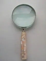 Mother Of pearl Handle Antique Style Magnifying Glass Table Top Brass Gift Item