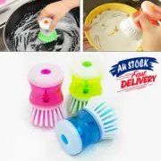 Kitchen Brush Soap Clean Pot Dish with Liquid Utensil Dispenser Washing Up