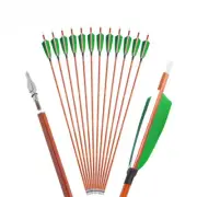 Archery Bow Arrows 6/12/24pcs Turkey Feather Bamboo Pattern Mix Carbon Arrow