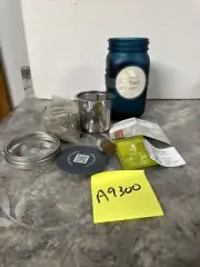 New Modern Sprout Basil Hydroponic Grow Kit Satin Blue Glass Jar