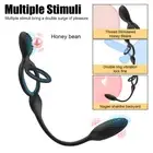 Penis Cock Ring Vibrator Anal Butt Plug Prostate Stimulator Couples Men Sex Toy