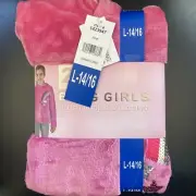 BCBG Girls Plush Hoodie & Legging Large 14/16 Pink Gray 2PC Sequin Rainbow Star