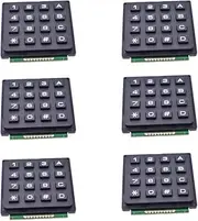 6pcs 4x4 Matrix 16 Keypad Keyboard Module 16 Button MCU with 16 Keys External Big Keypad for 4x4 Push Button MCU
