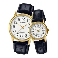 在飛比找ETMall東森購物網優惠-【CASIO 卡西歐】指針對錶 皮革錶帶 生活防水 礦物玻璃