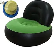 Compact Inflatable Sofa Chair, Designed for Travel and Outdoor Enjoyment, Black and Green, as described