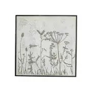Darlin Wildflowers Metal Square Wall Art Hanging Home Decor Cream/Brown 61x61cm