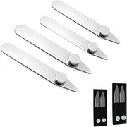 [LONGHAO] Collar Stays, Metal Shirt Collar, Shirt Collar Sticks, Shirt Collar Corner Piece, Silver Shirt Collar Holder, Collar Stays Set, for Father's Day Gift for Dad, 1, High-quality stainless steel