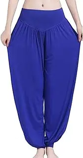 [OULIWANGLUO] Women's Soft Modal Yoga Harem Pants Baggy Wide Leg Elastic Dance Sport Pant Loose Fit High Waist Lounge Trousers