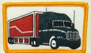 TRUCK GREEN & RED COLOR Patch W/ VELCRO® Brand Fastener Truck Emblem Gold Border