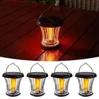 Glass Solar Lantern Outdoor Lights Waterproof, Flickering Flame Solar Lights ...