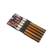 5Set Reusable 5 Pair Set Handmade Bamboo Japanese Style Natural Wood Chopsticks Sushi Food Cat Flower Multi Wooden Chop Sticks
