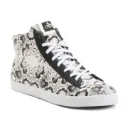 OTBT Hologram Leather Snake Print Lace Up High Top Sneaker Size 7.5 New w/Box