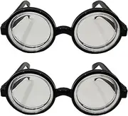 VIGUEUR 2PCS Round Bubble Glasses, Coke Bottle Style