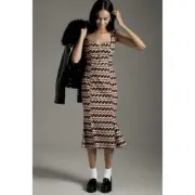 Maeve The Cecily Fit & Flare Sweetheart Dress Magic Fabric Edition Brown M