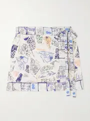 [Agua by Agua Bendita] Agua by Agua Bendita - + Net Sustain Luna Porcelana Printed Tencel™ Lyocell Pareo - Blue - XL XL Blue
